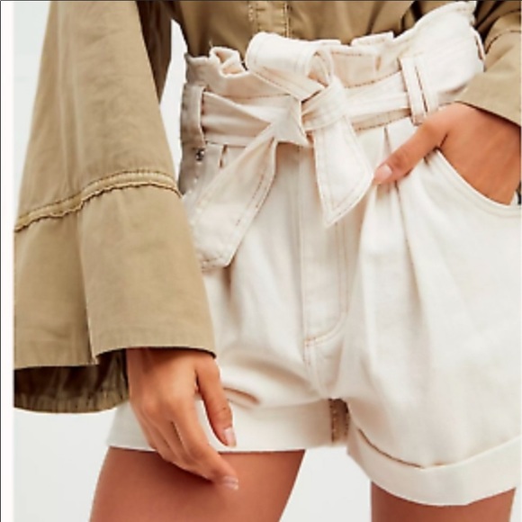 Free People Nova Denim Paperbag Shorts - Picture 2 of 9